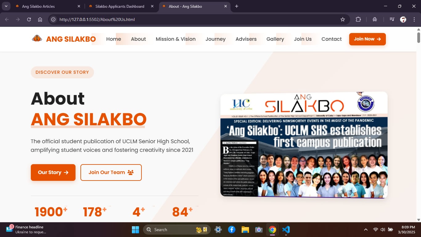 About Page Mockup